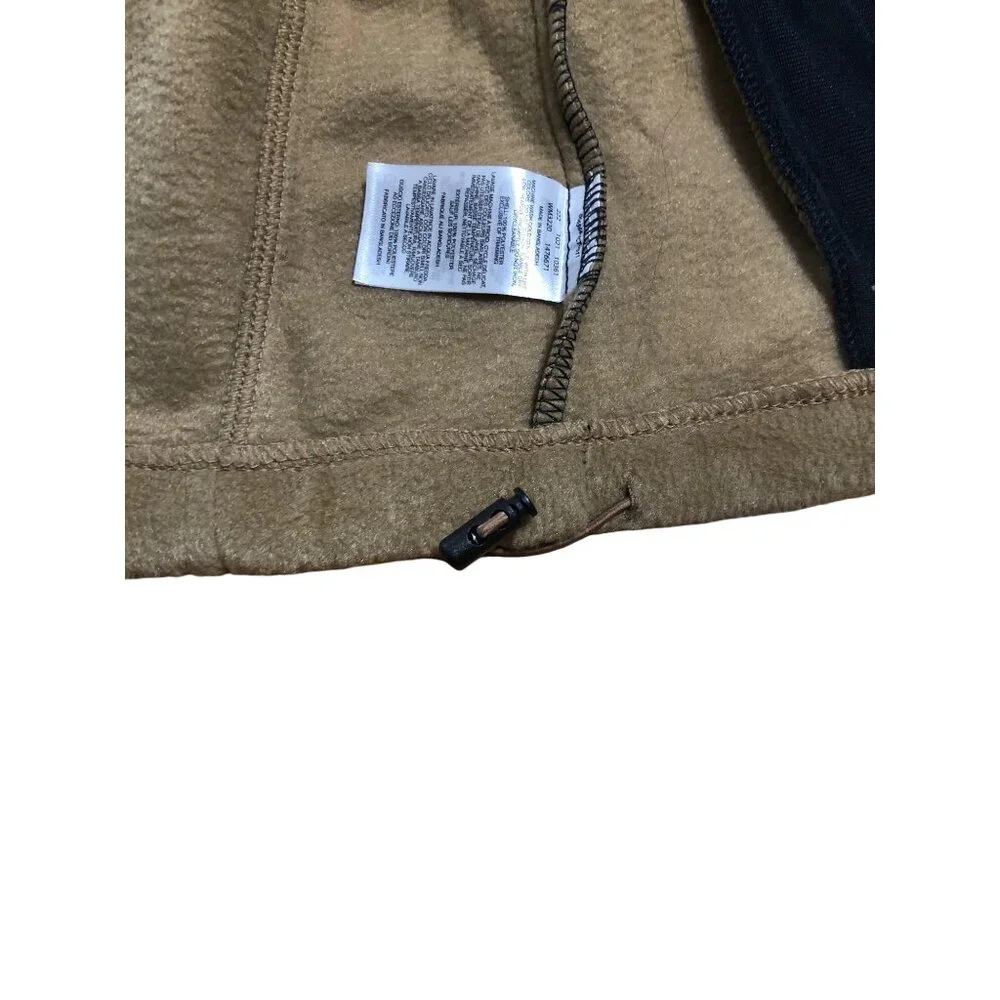 New Columbia Fleece Jacket Mens Small Steens Mountain Full-Zip Black Tan Pockets